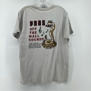 Vans Off The Wall Sounds Snake Graphic T-Shirt Med Slim Beige Mens Skater Emo